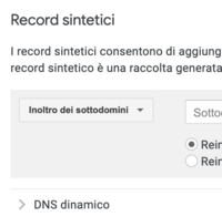 Configurazione dei DNS sintetici su google DNS